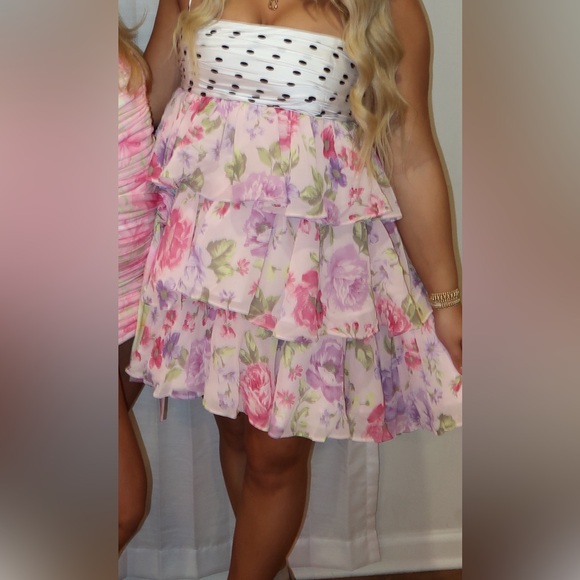 Floral Ruffle Mini Dress - Picture 2 of 2